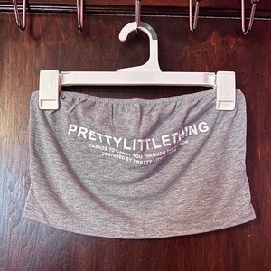 PrettyLittleThing Heather Gray Bandeau